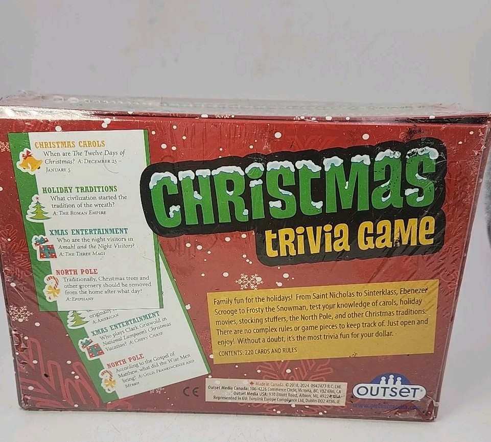 New Xmas Fun Game OUTSET BRND Christmas Trivia Game Holiday