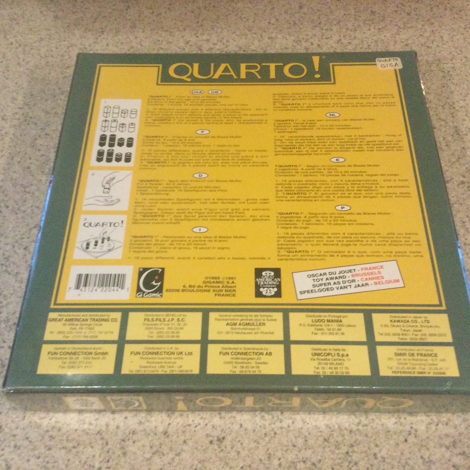 New Vintage Quarto Gigamic Board Game 1991 Wooden Strategy Mensa Select