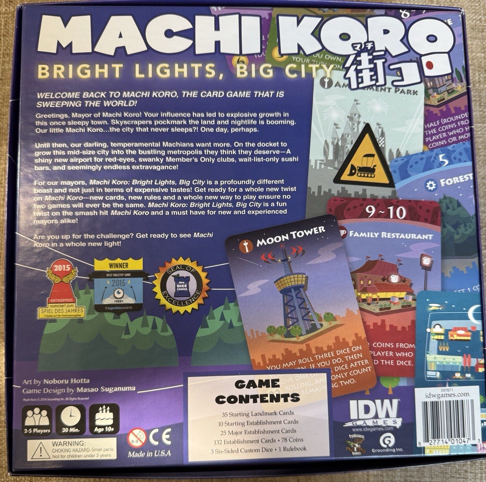 Machi Koro Board Game Bright Lights Big City OPEN BOX Complete New