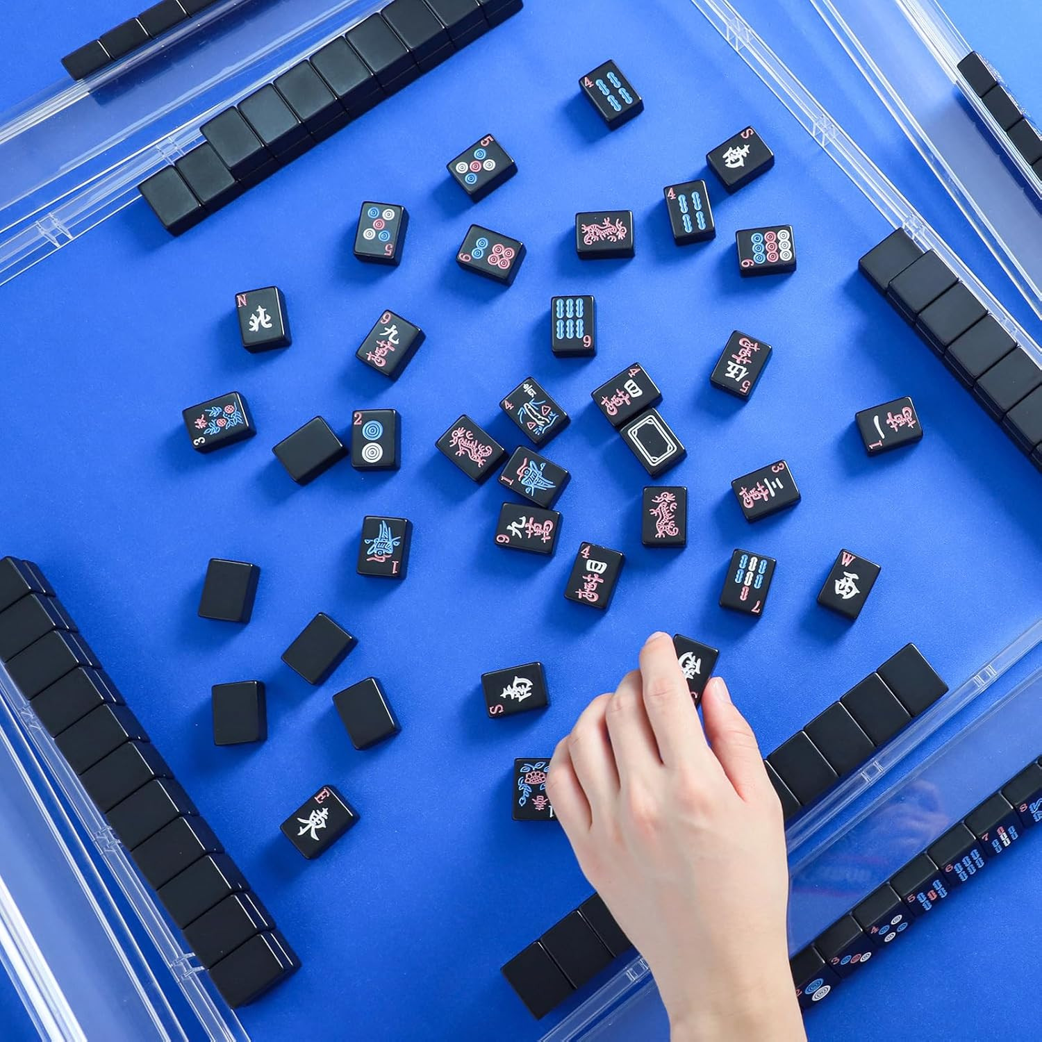 American Mahjong Tiles (1.2”,Tiles Only), 166 Mahjong Tile Set with Black Color