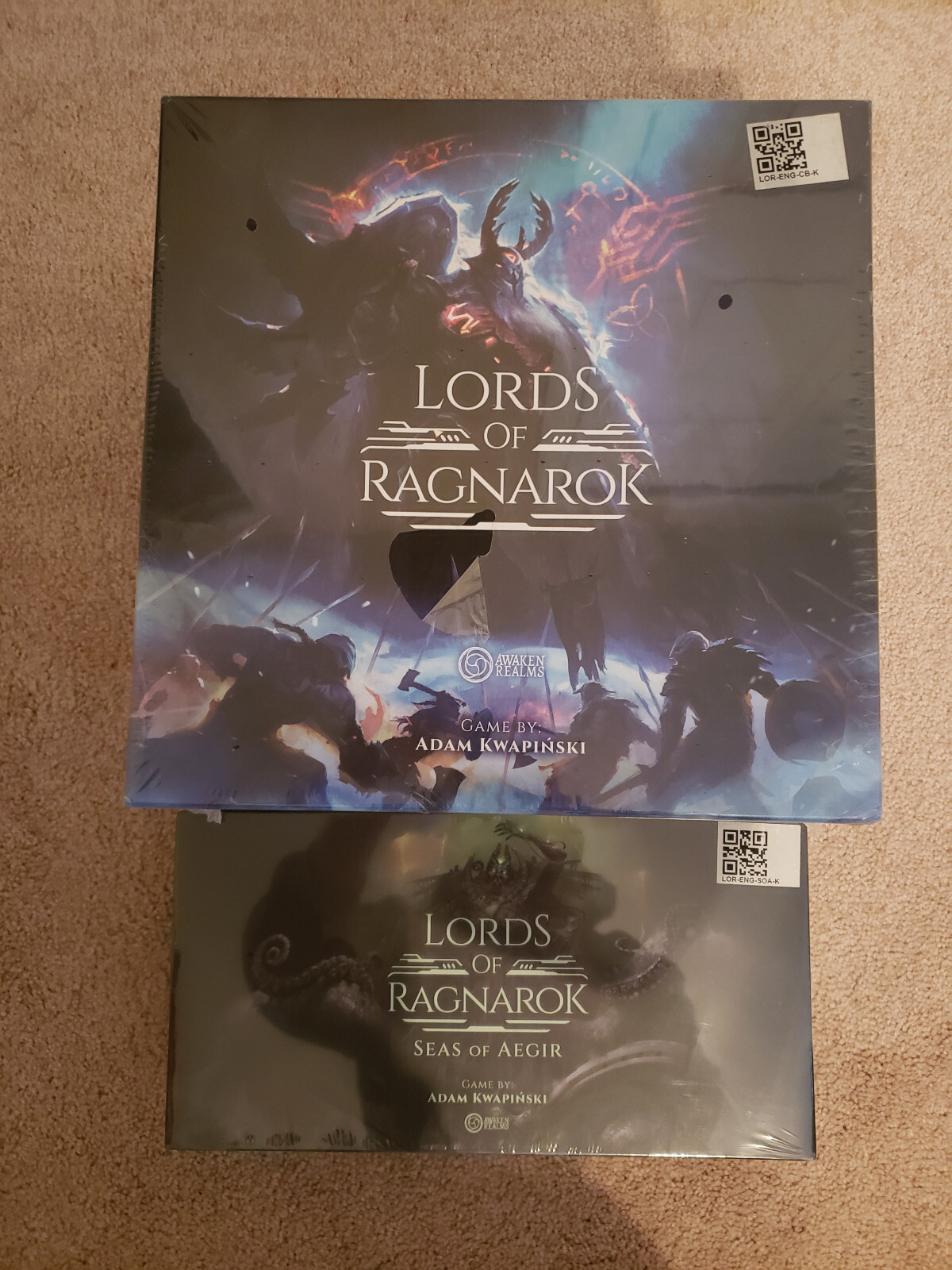 Lords of Ragnarok Board Game + Seas of Aegir Expansion Awaken Realms