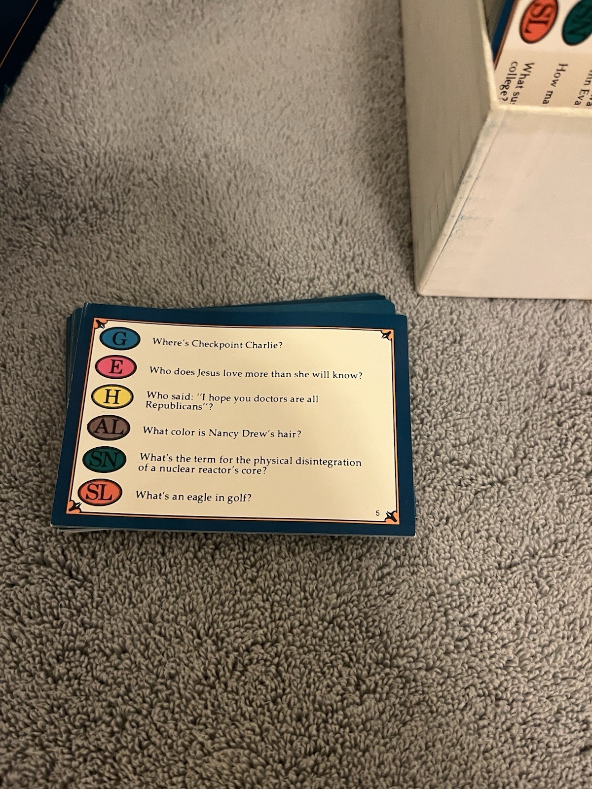 Trivial Pursuit Master Game Genus Edition 1981 Single Card Set Deck