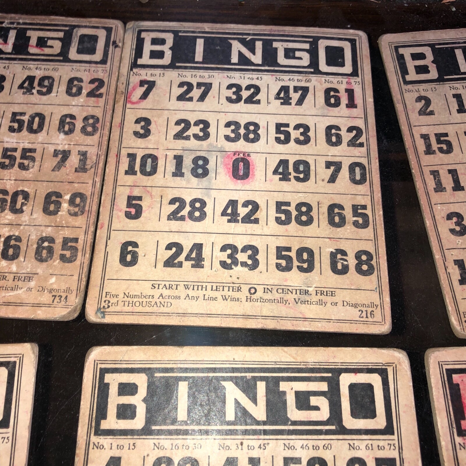 Vintage Lot of 12 Cardstock Bingo Cards Black White Scrapbooking Vignettes 5×6”