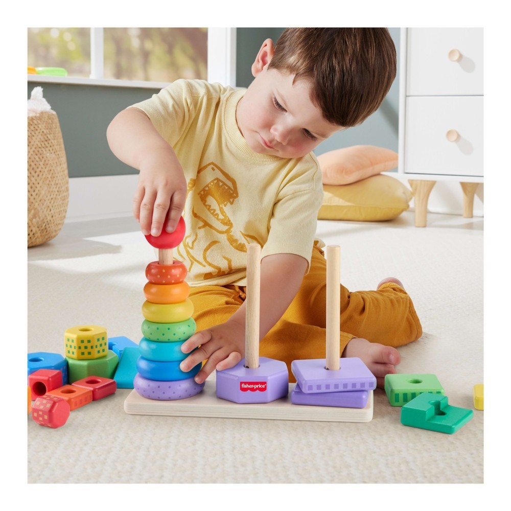 Fisher price Set of 3 Stackable Shape Sorter Pyramids (18-36m) Multicolor