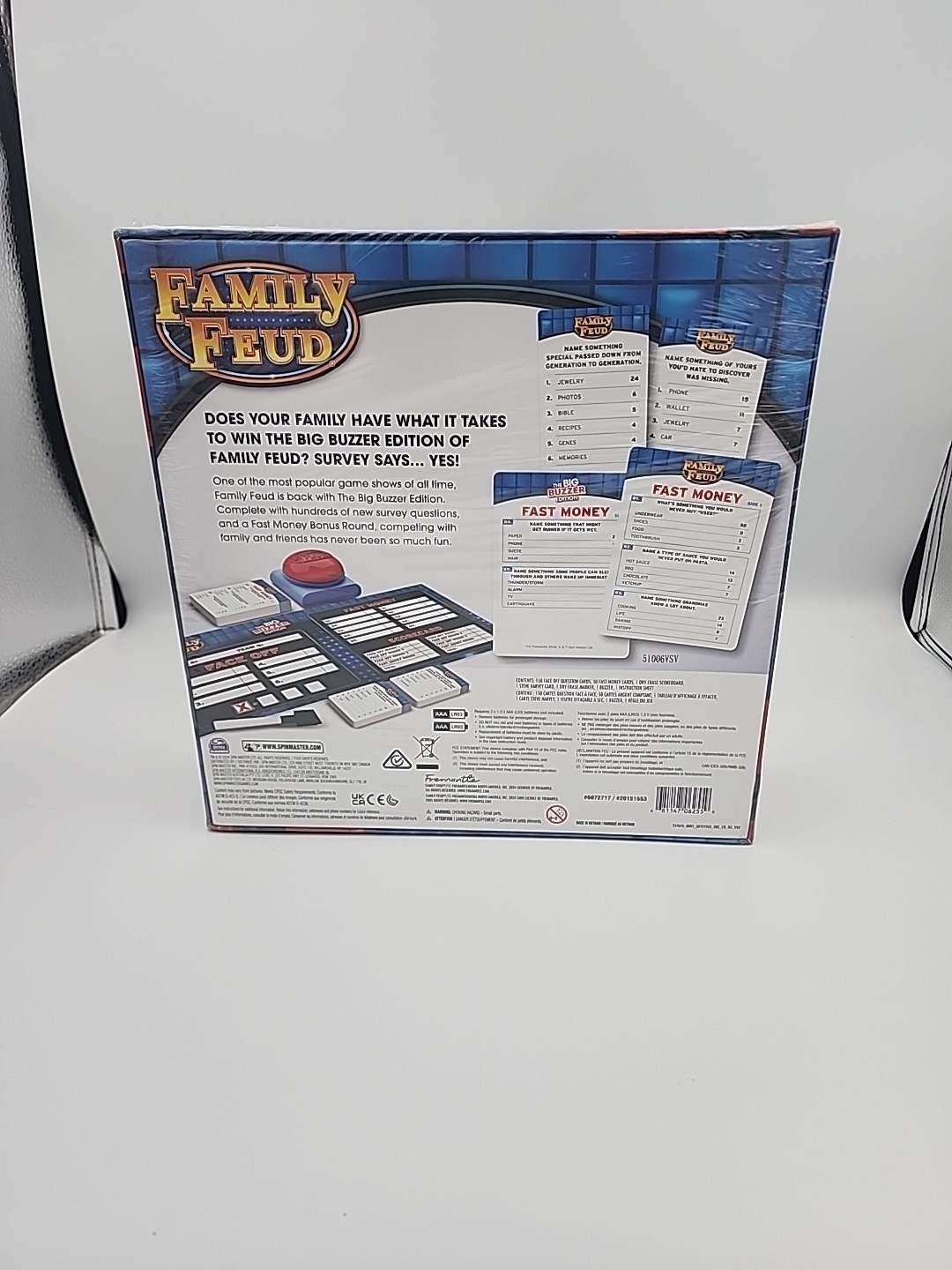 Family Feud The Big Buzzer Edition Board Game By Spin Master Games New Sealed!