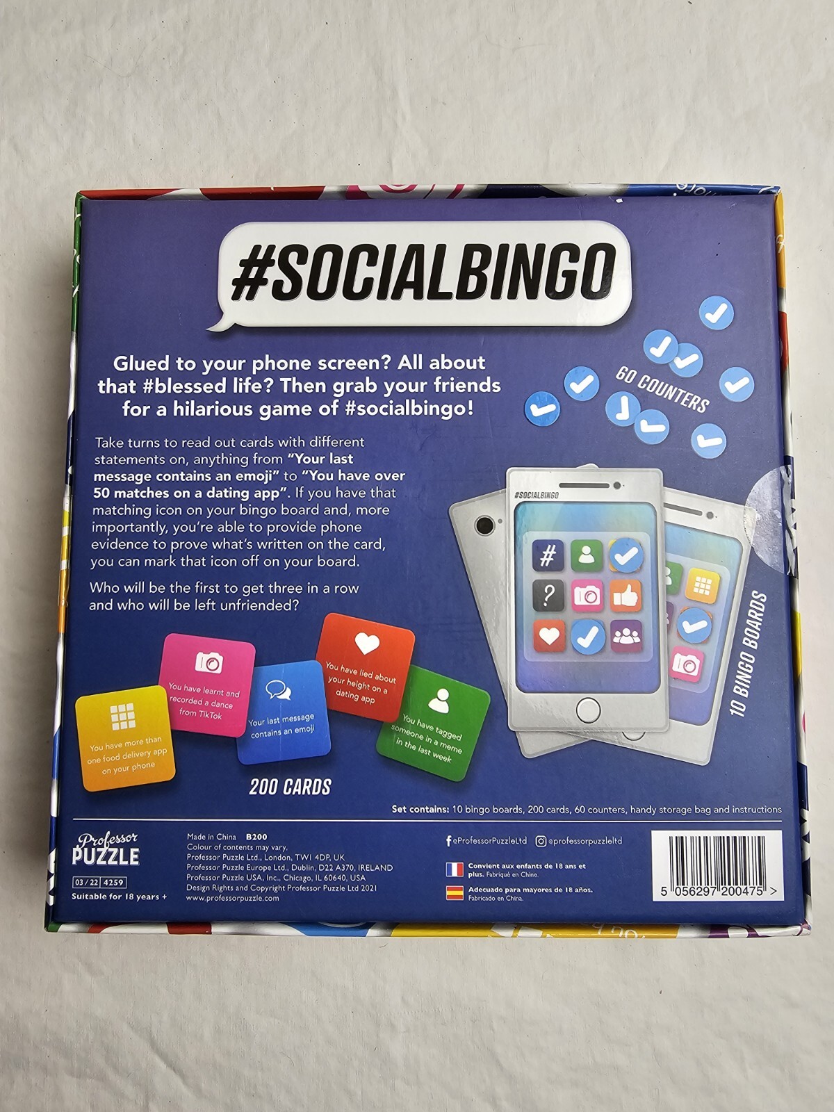 Professor Puzzle Social Bingo | The Original Social Media Bingo Game New