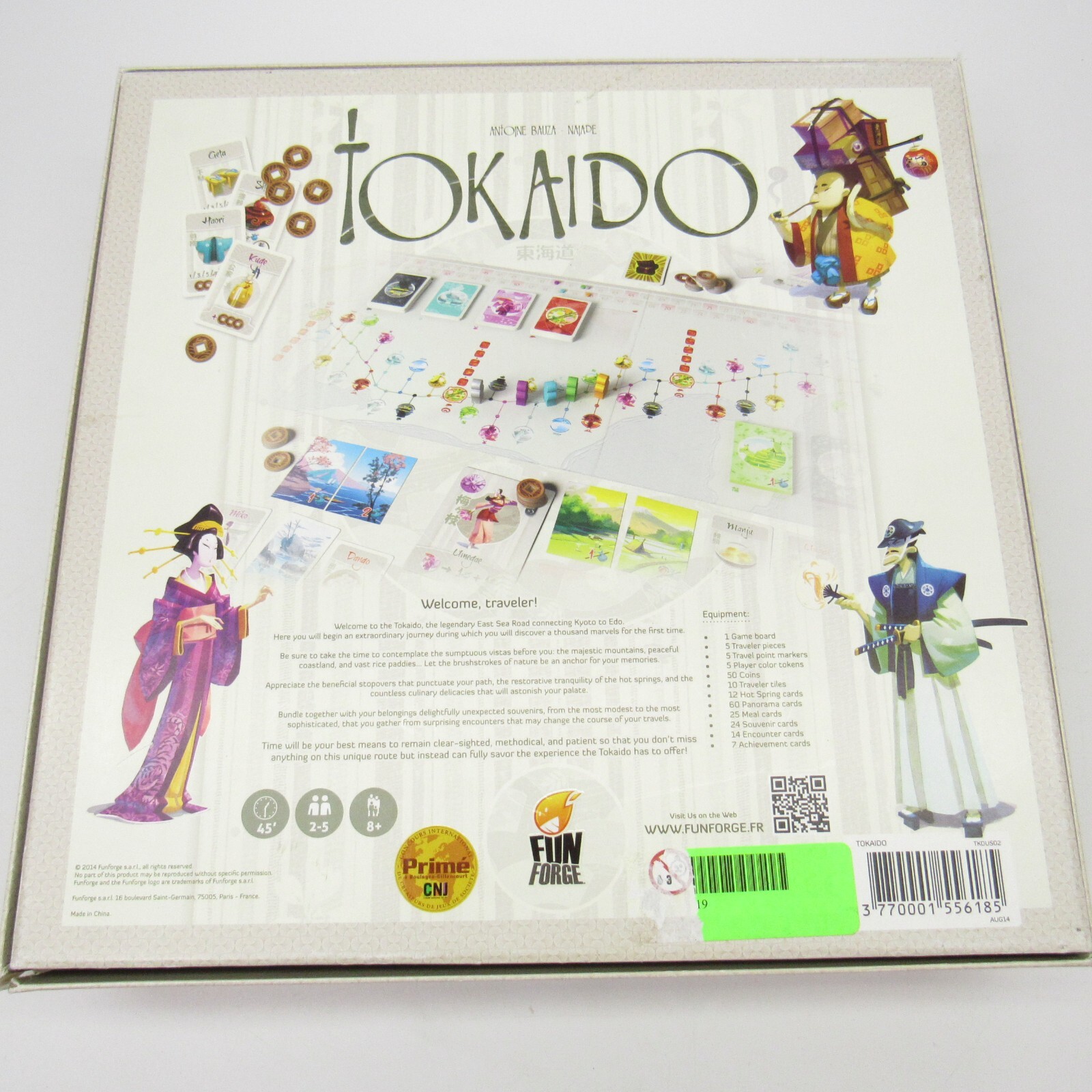 TOKAIDO Game Antoine Bauza Fun Forge – Missing One Coin and Original Manual
