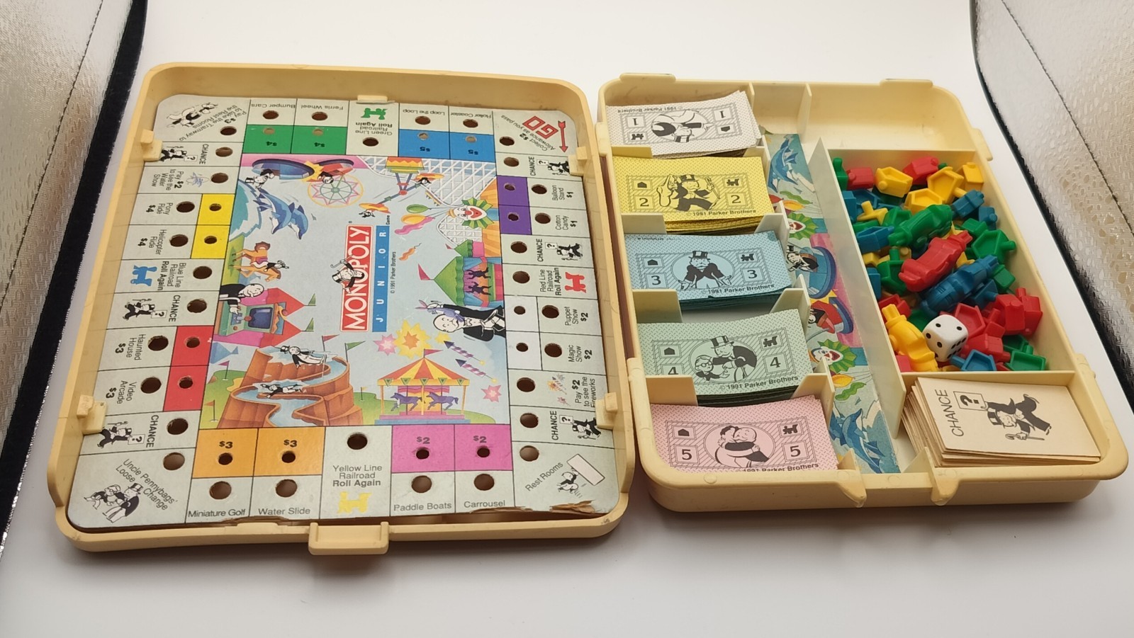 Vintage 1991 Parker Brothers Monopoly Junior Travel Edition Complete In Box