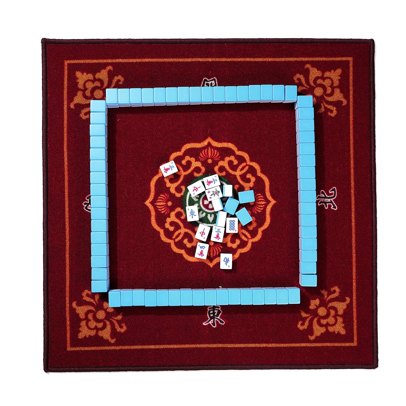 Mahjong Game Set 144 Tiles 1.5 X Large Numbered White Blue Melamine Mose Cafolo
