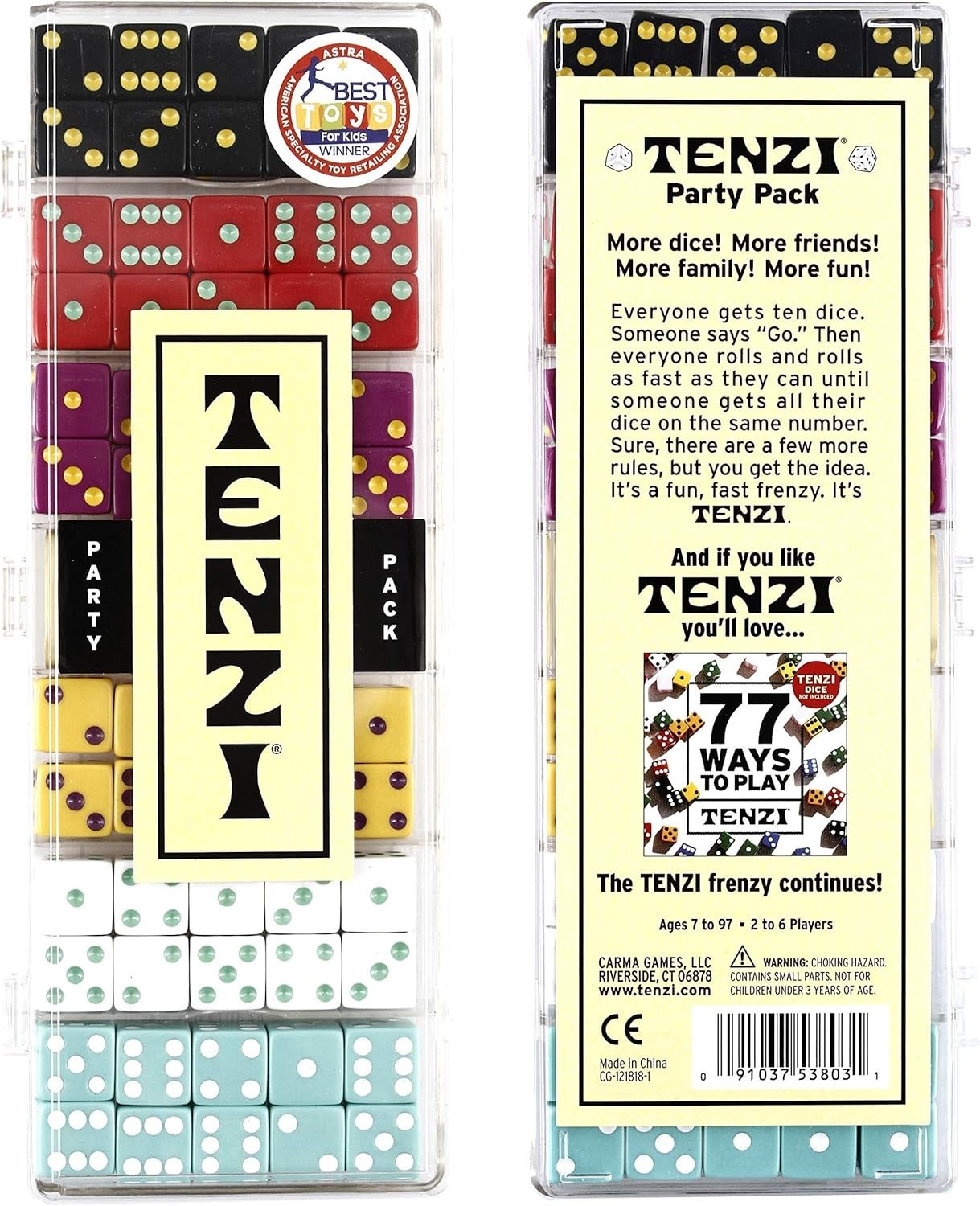 World’s Fastest Dice Game: Tenzi Party Pack for 2-6 Players, Colors May Vary