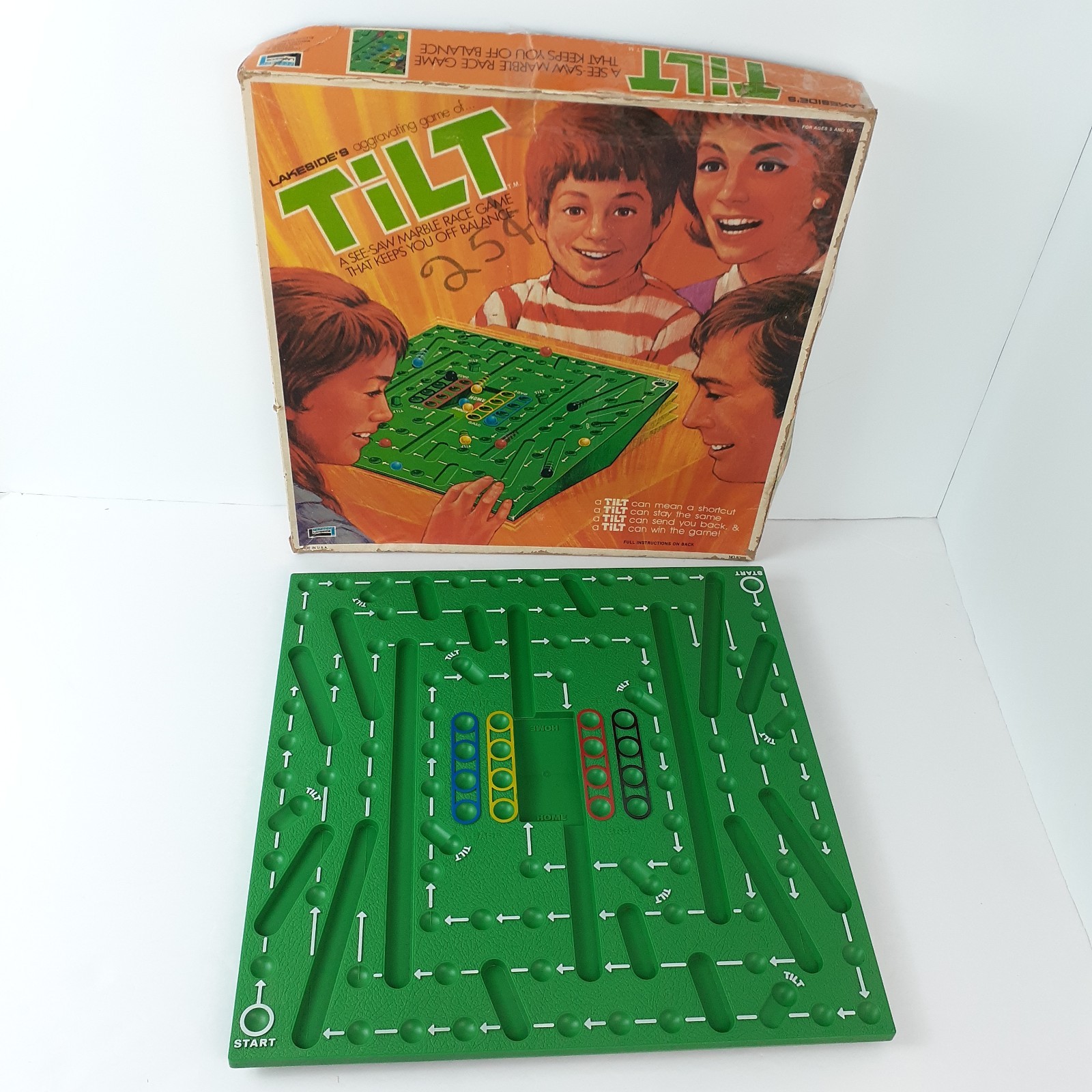 Lakeside’s TILT See-Saw Marble Game Vintage 1974 No. 8334 USA No Marbles