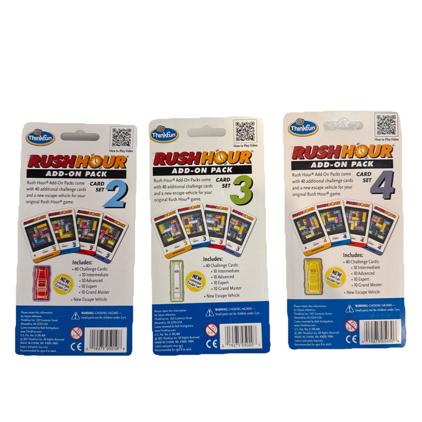 NEW Rush Hour Traffic Jam Expansion Card Packs #2 #3 & #4 Think Fun Add-on Lot