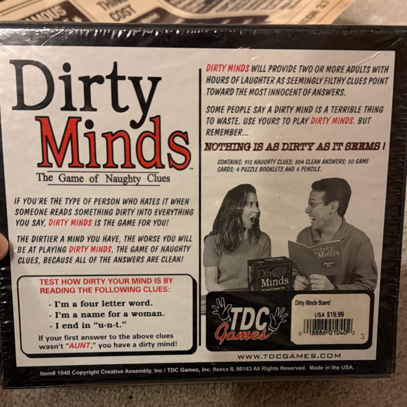 TDC Games Dirty Minds Adult Party Game Complete for 2 Players Ages 17 & Up
