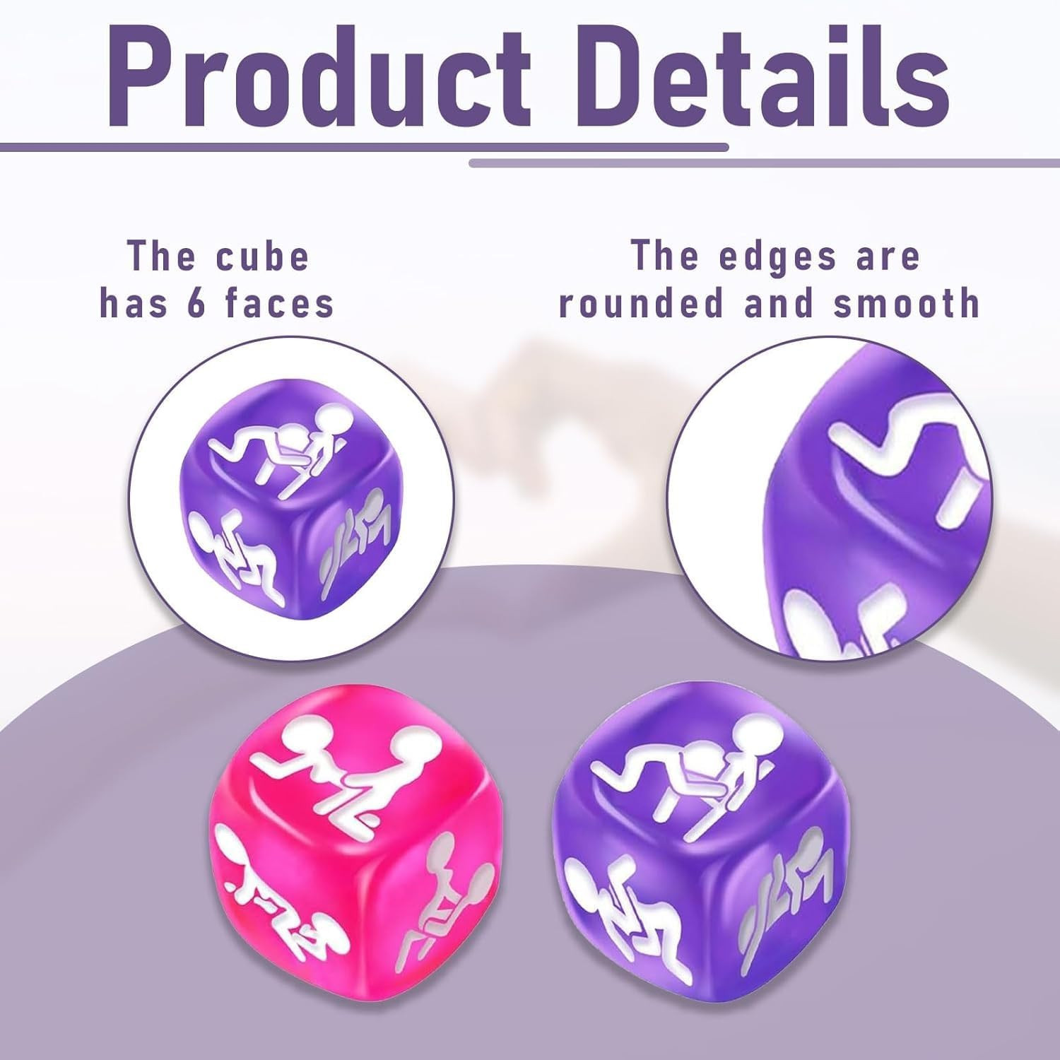 2 Pcs Naughty Date Night Dices for Couples, Sex Game Positon Dice Set Adult with