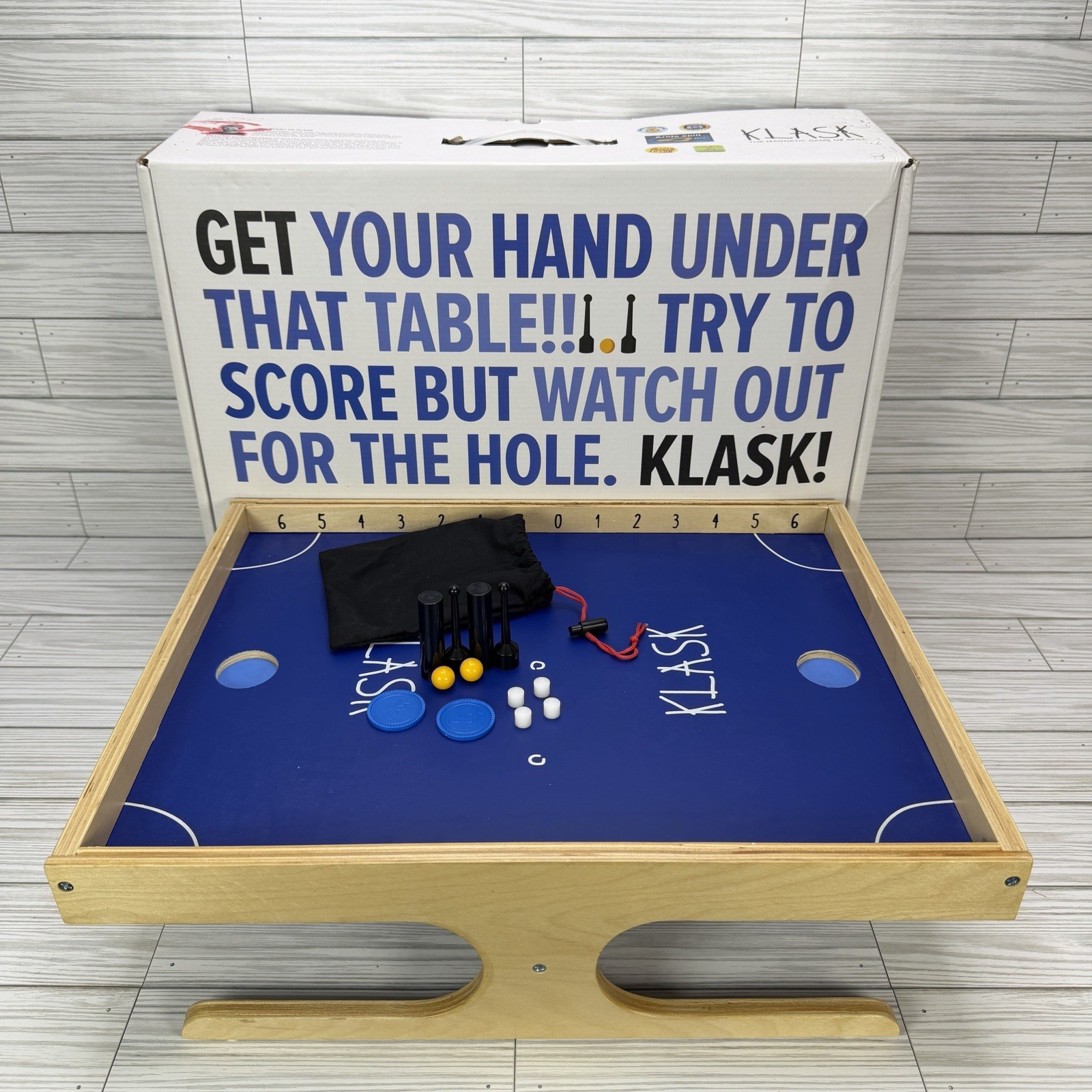 Klask Tabletop Board Game Complete Magnetic Foosball Hockey Battle Party Denmark