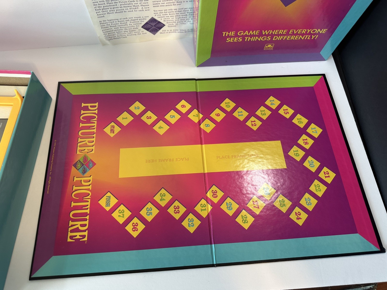 Vintage 1992 Picture Picture Board Game by Golden EUC -COMPLETE minus timer