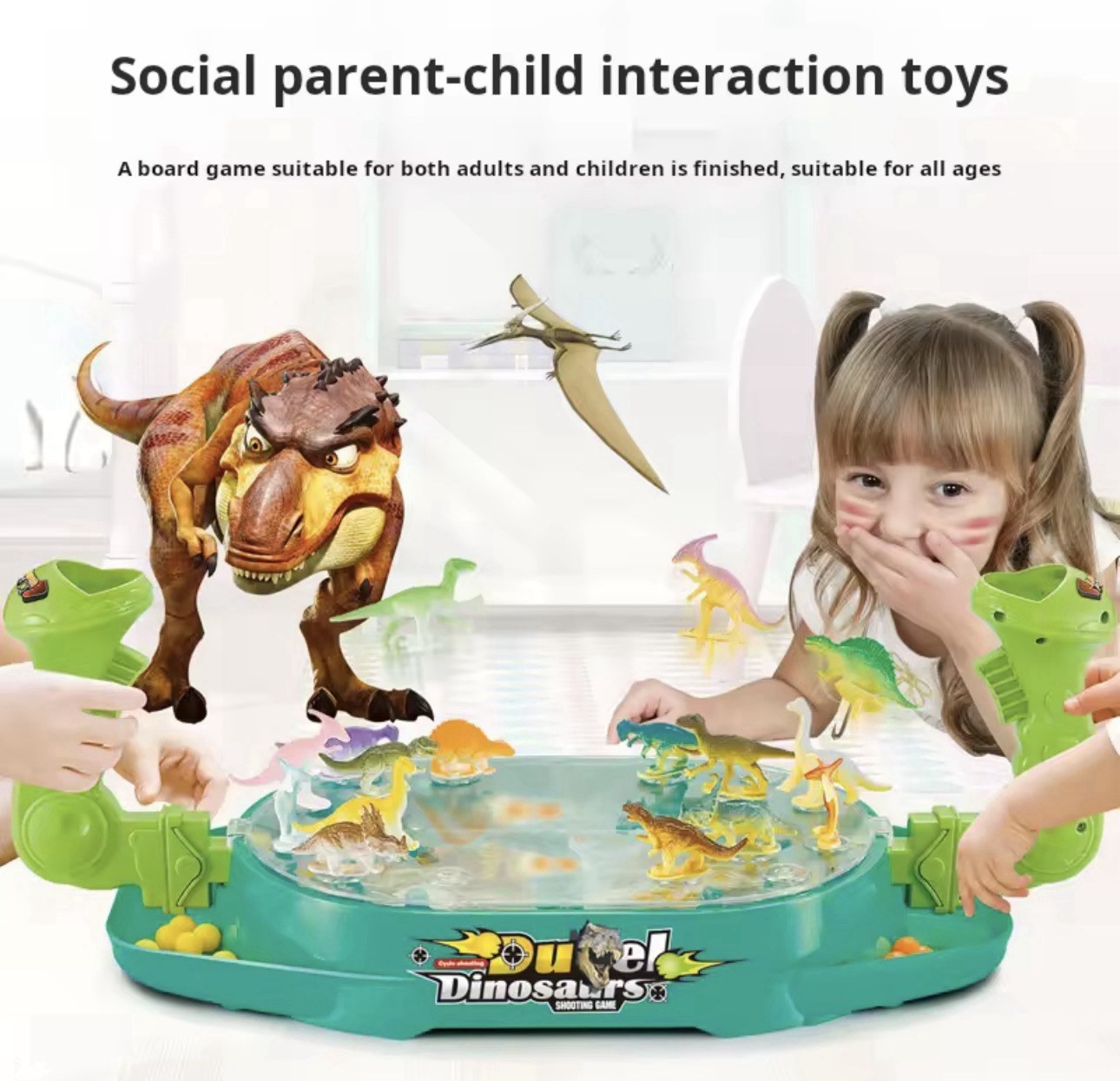 New Children’s Two-Player Battle Catapult Dinosaur Game Toy Christmas Gift Kids