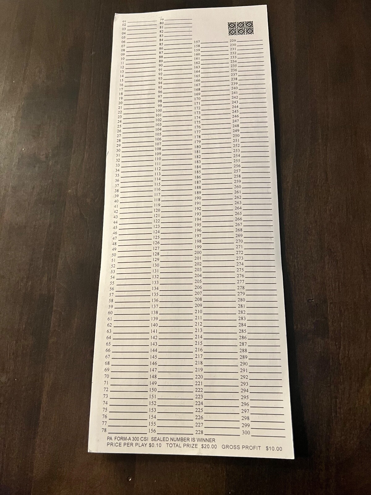 4 # 300 Sure Tip Boards (1-300) Pull Tabs/Jar Tickets Free Shipping USA