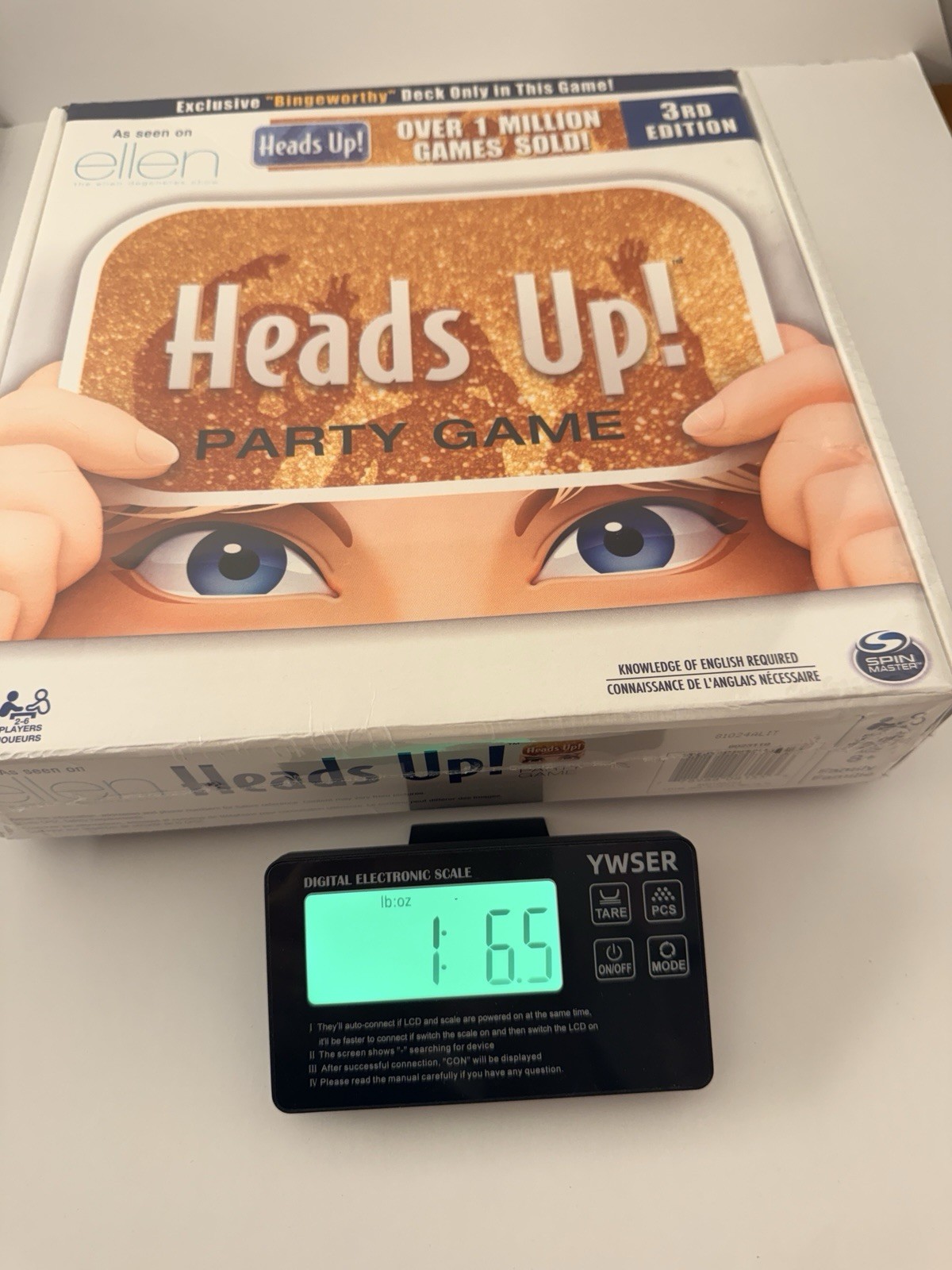 Heads Up! Board Game Party Family Card As Seen On Ellen 3rd Edition Spin New!