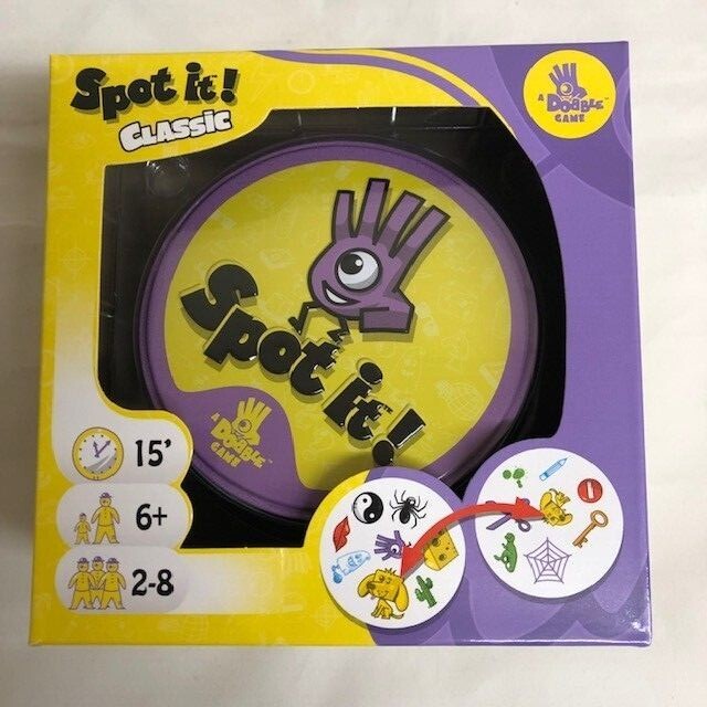 Spot It! Classic Card Game Five Games in One Ages 6 Years and Up- 2 to 8 Players