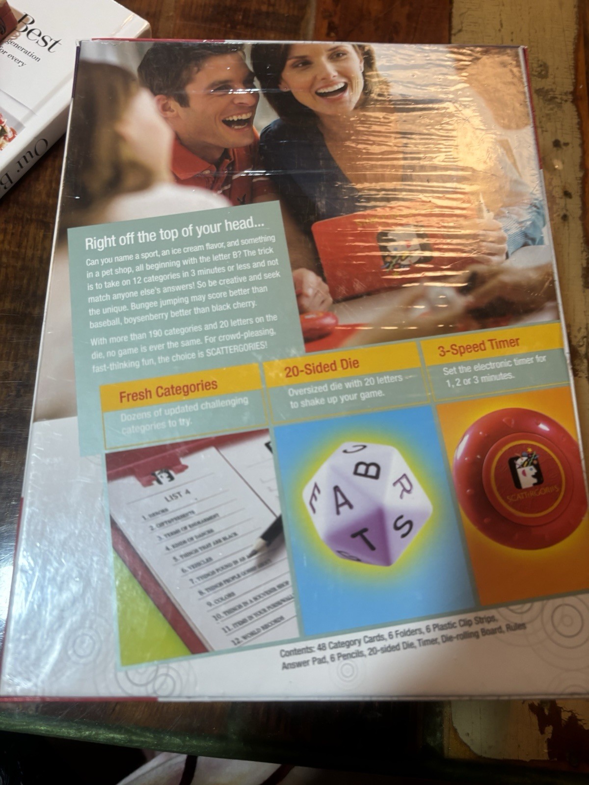 Parker Brothers Scattergories Party Game Strategy Theme 20-Sided Die Adult