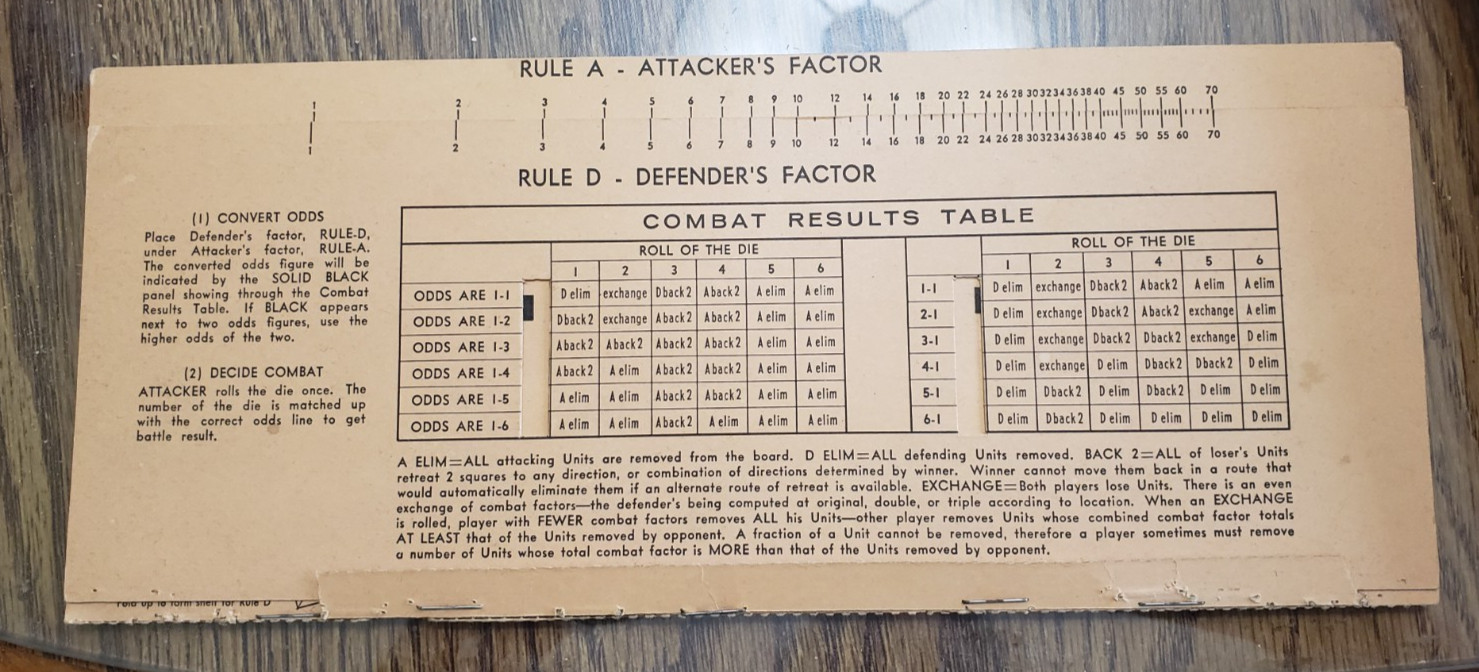 CHANCELLORSVILLE Civil War Battle Board Game, by Avalon Hill, 1961 1st Edition