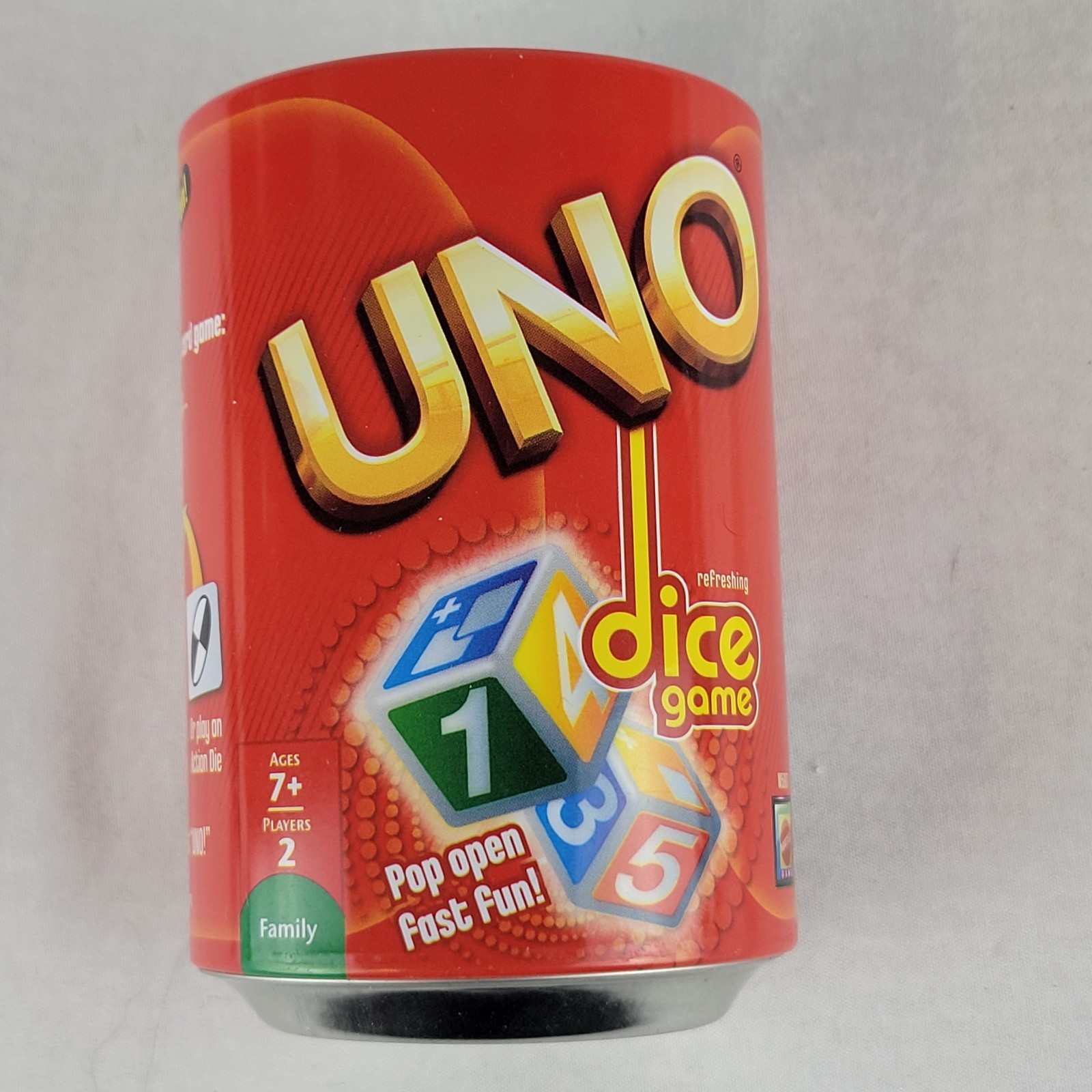 Uno Dice Game 2011 Red Can Pop Open Fast Fun NO Instructions Manual