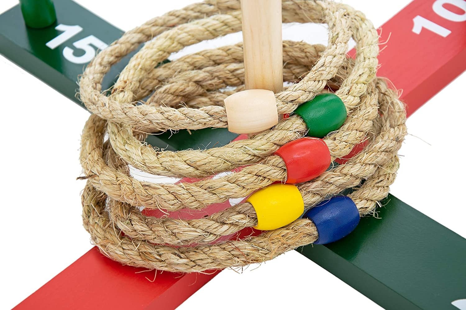 WE Games Rope Ring Toss Yard Game – Throwing Carnival Quoits Set – Solid Wood