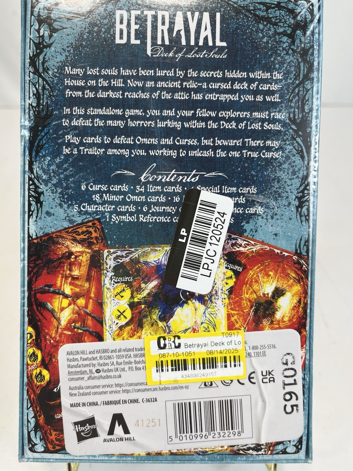 Betrayal Deck of Lost Souls Card Game Hasbro Ages 12+ 3-5 Players New Unopened
