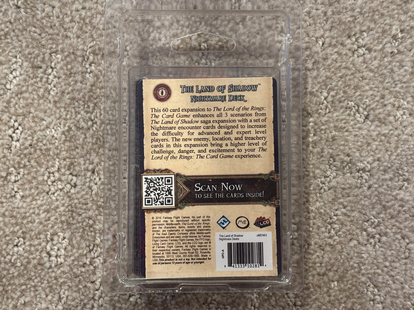 Lord of the Rings LCG: The Land of Shadow Nightmare Deck Card Game Expansion New