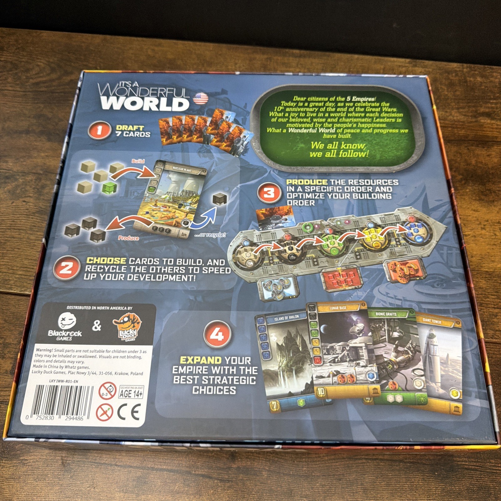 It’s A Wonderful World Card Drafting and Engine Building Board Game Complete Set