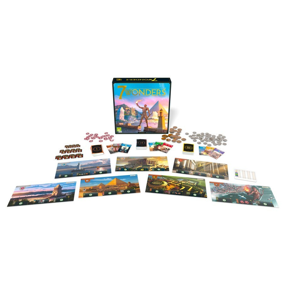 7 Wonders Strategy Board Game by Asmodee Games ASMSV01EN (2020 Edition) Seven