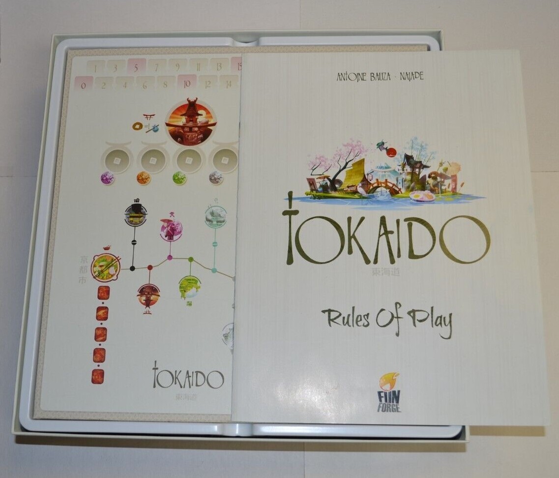 Tokaido Board Game By Fun Forge 2014 Out Of Print Very Nice Cond 100% Complete!