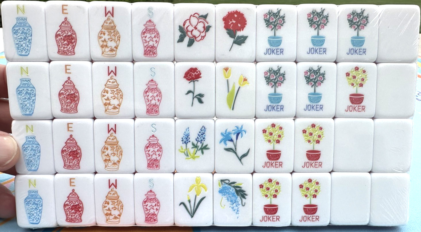ORANGE PUPPY 4 Layer Acrylic Mahjong Tiles – American Set 160 Tiles US SELLER!