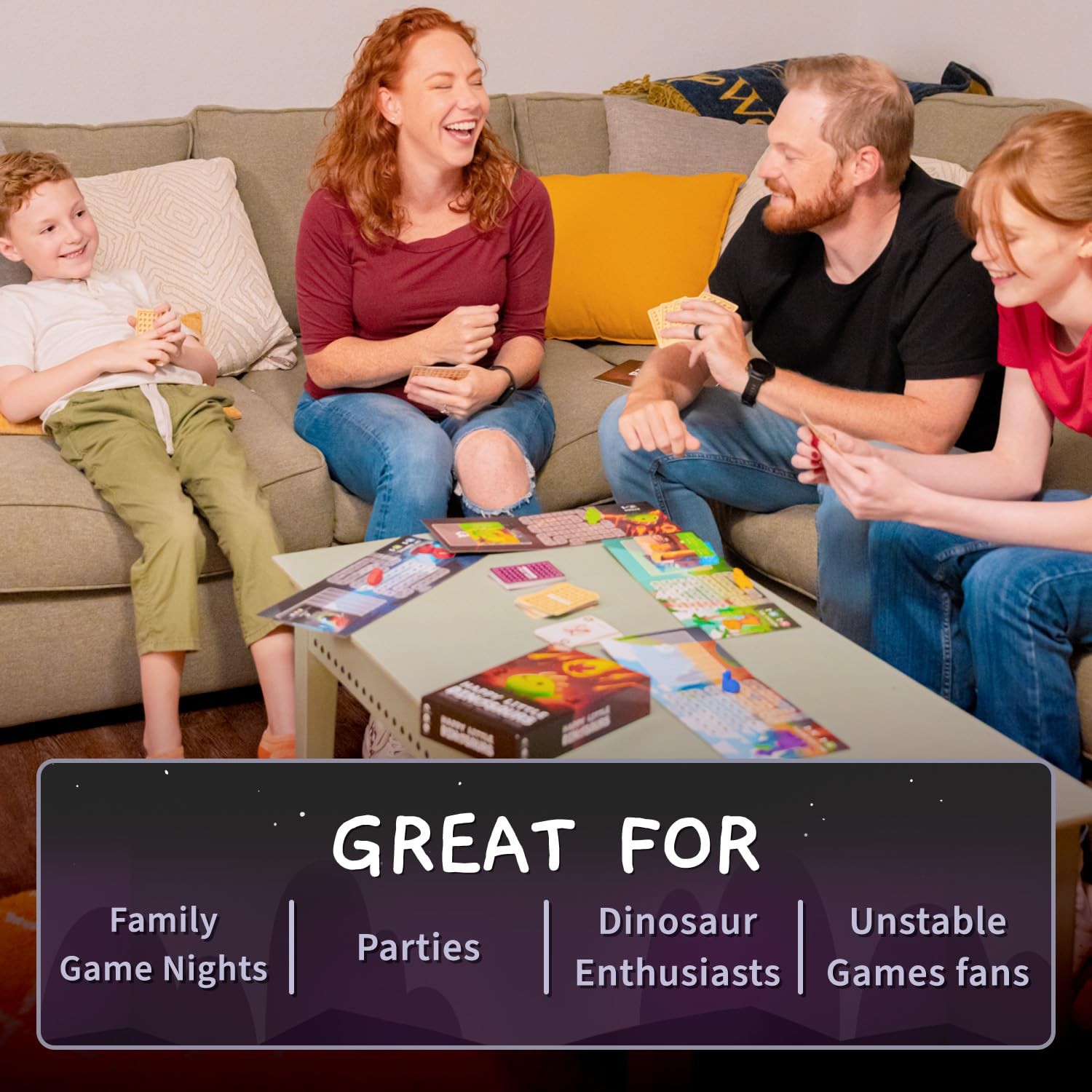 Unstable Games Happy Little Dinosaurs Board Game – Funny One Size, Multicolor