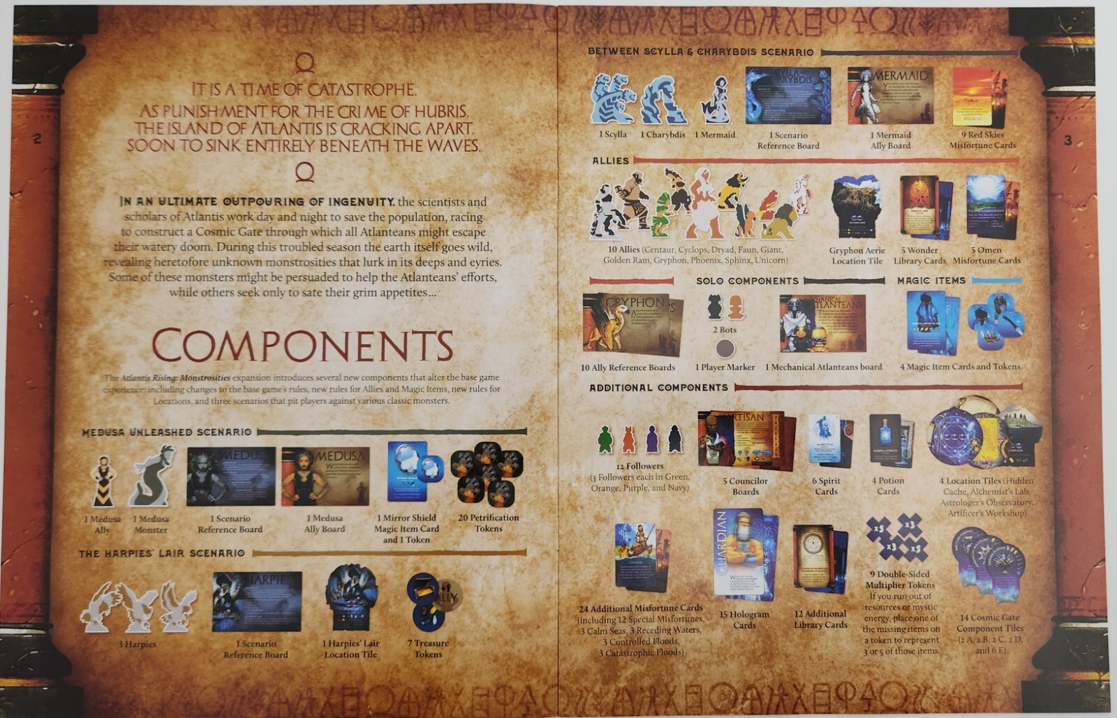 Atlantis Rising Monstrosities+Core Game+Extras Kickstarter by Elf Creek (NIS)
