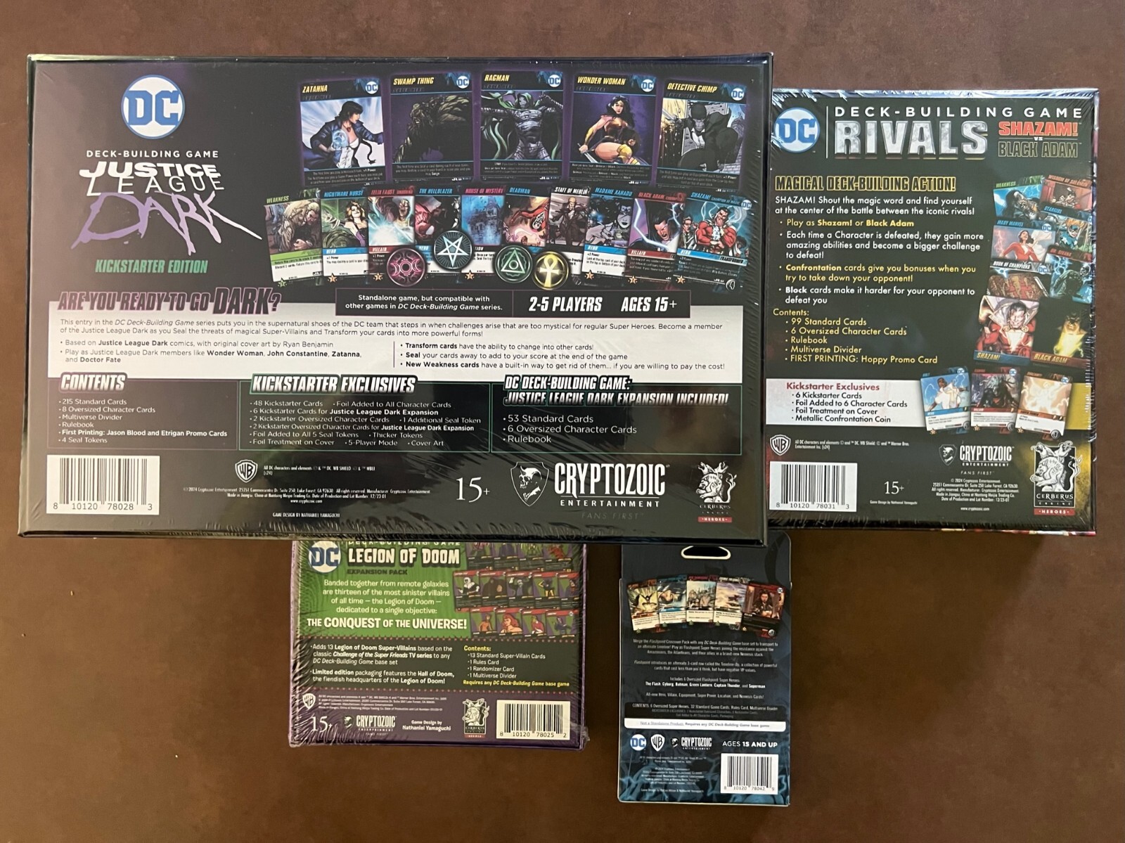 New DC Deck Building Game Justice League Dark Kickstarter + 2 Playmat +Free Ship