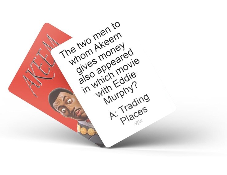 Card Plug Akeem from Queens to Zamunda Trivia Card Game 100 Challenging Question
