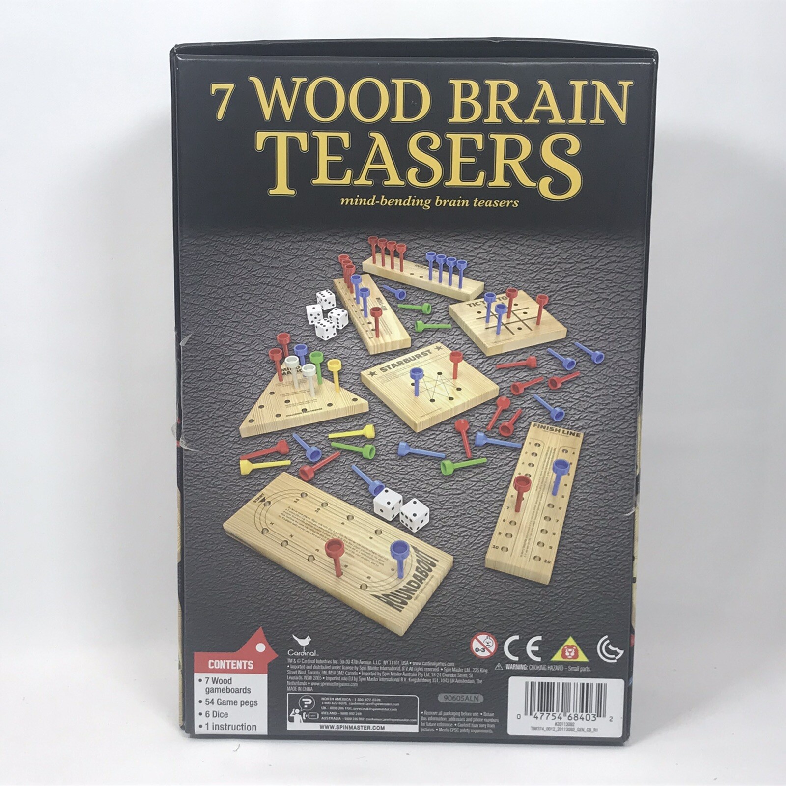 CARDINAL 7 Solid Wood Brain Teasers Roundabout/Insanity/Starburst/Roll-Em & More
