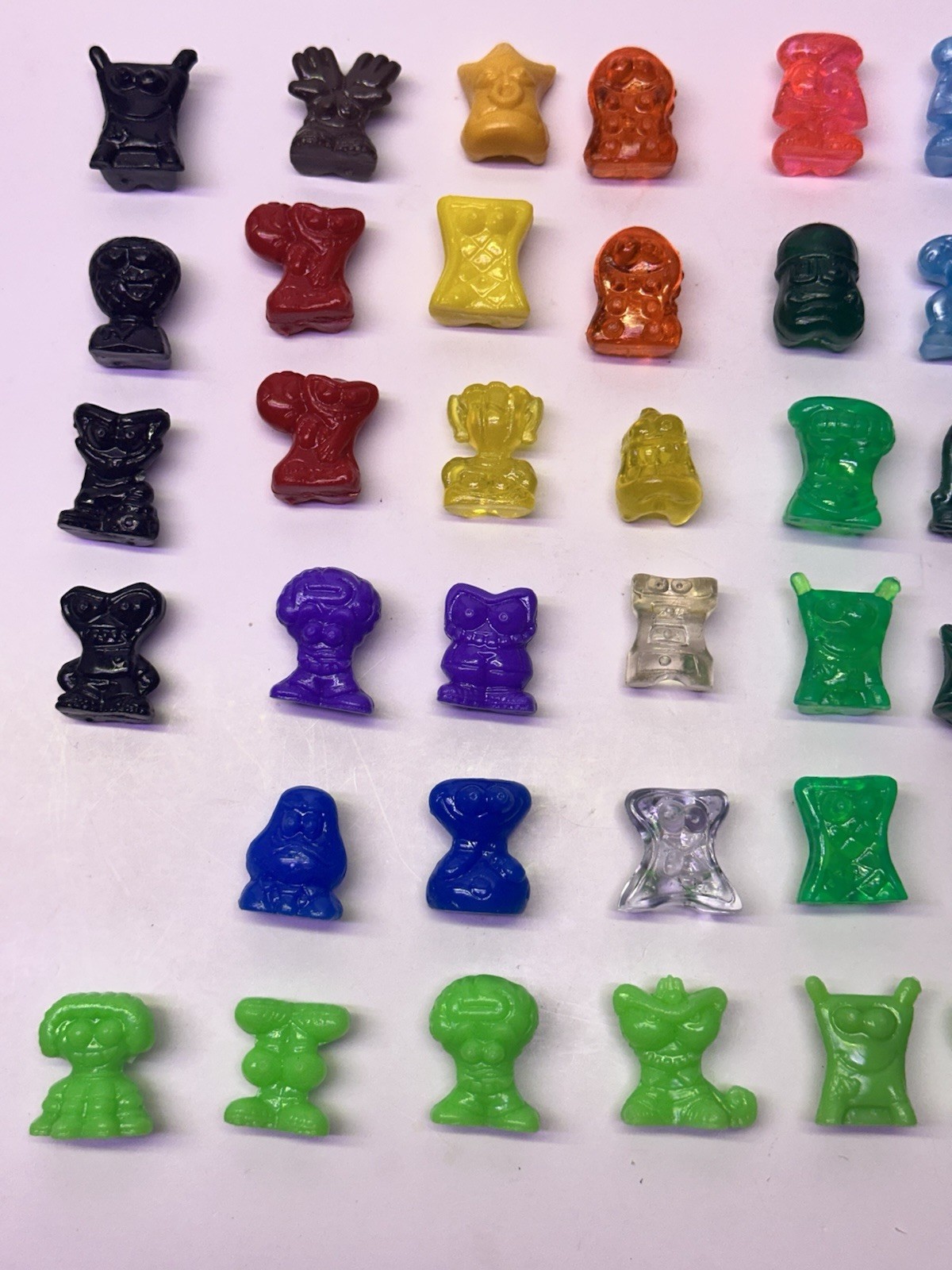 Crazy Bones Lot of 41 Figures Vintage Metallic, Transparent, And Opaque￼