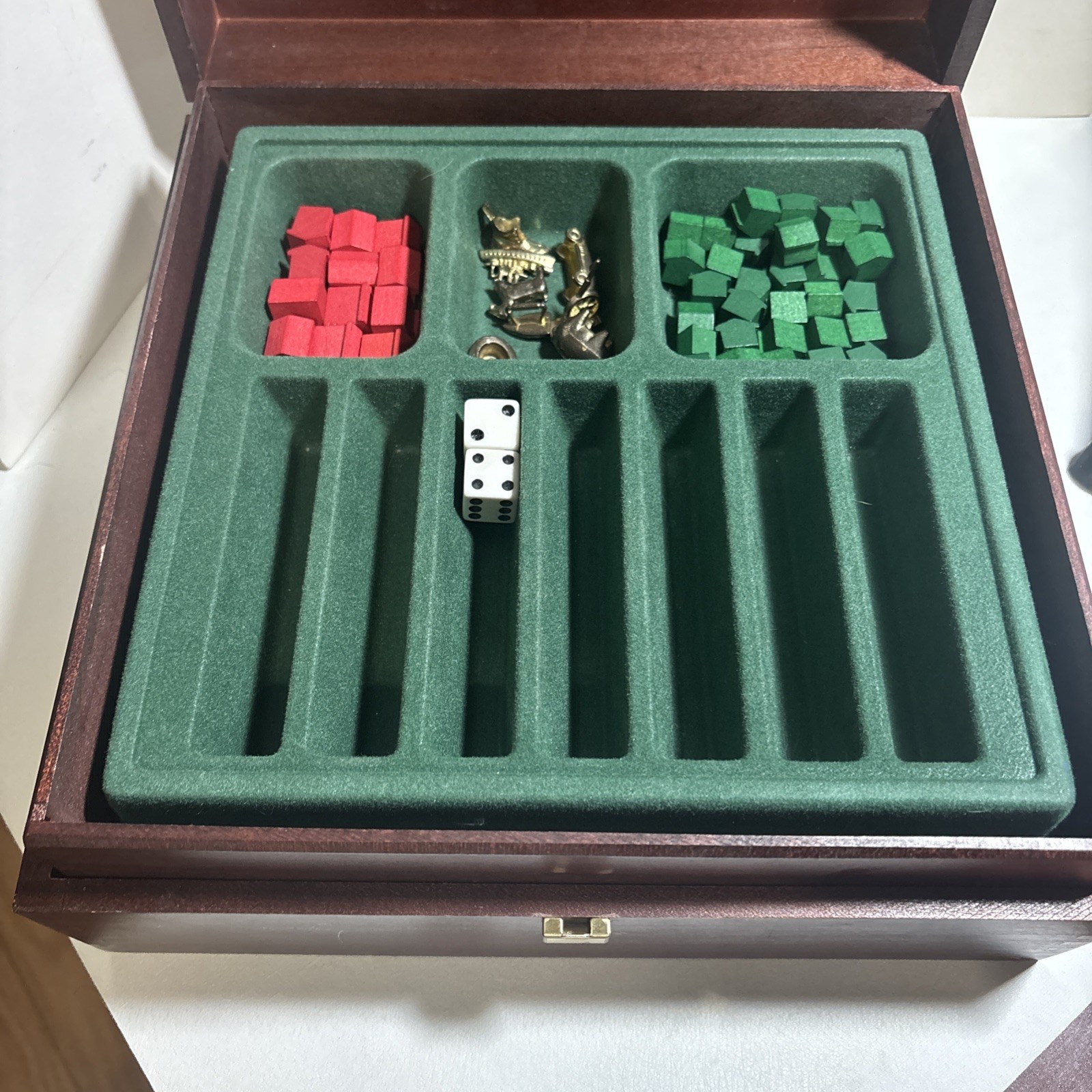 MONOPOLY Heirloom Edition 1997 Parker Brothers Deluxe Wood Box VTG Incomplete