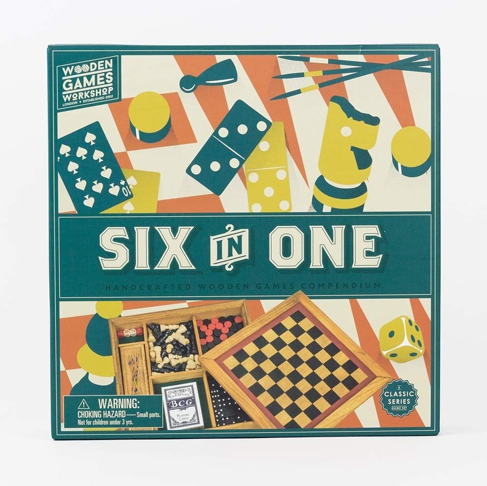 6 Classic Games in One – Beautifully Crafted Portable Wooden Game Set