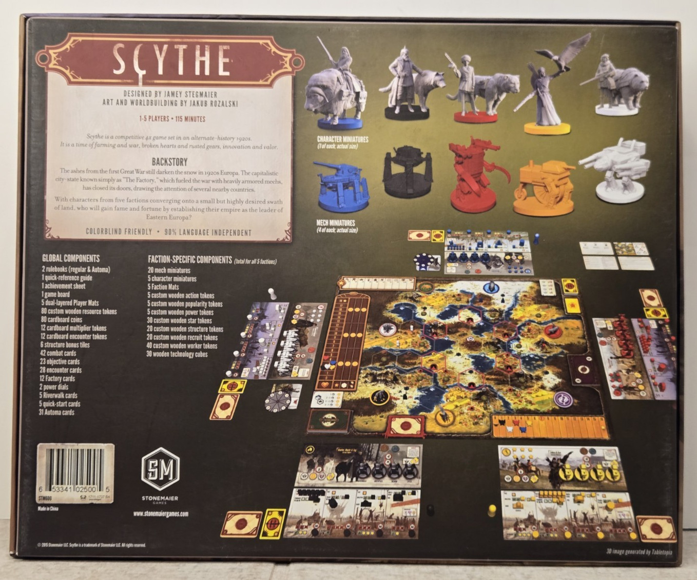Scythe Board Game 2015 Stonemaier Games New Open Box Mostly Unpunched Complete