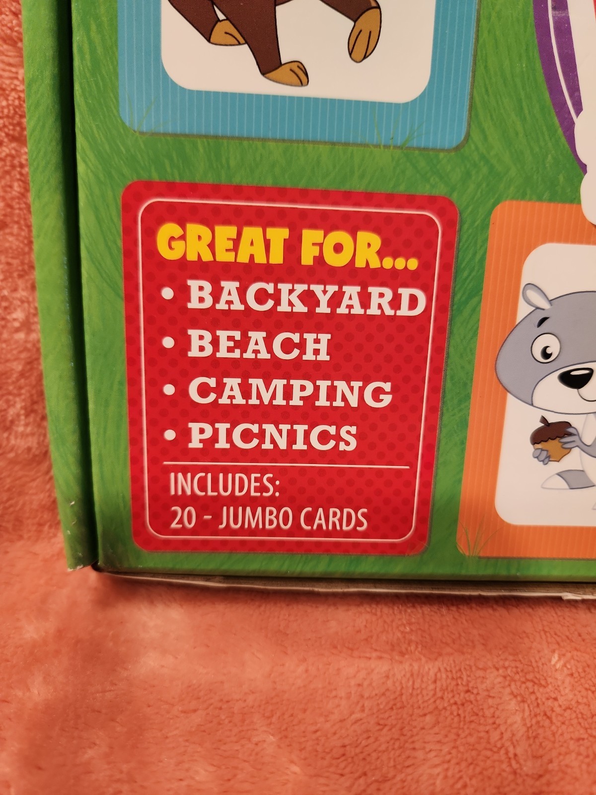 Big Matching Card Game 20 Jumbo Cards Box Open Cards are Sealed Beach Camp