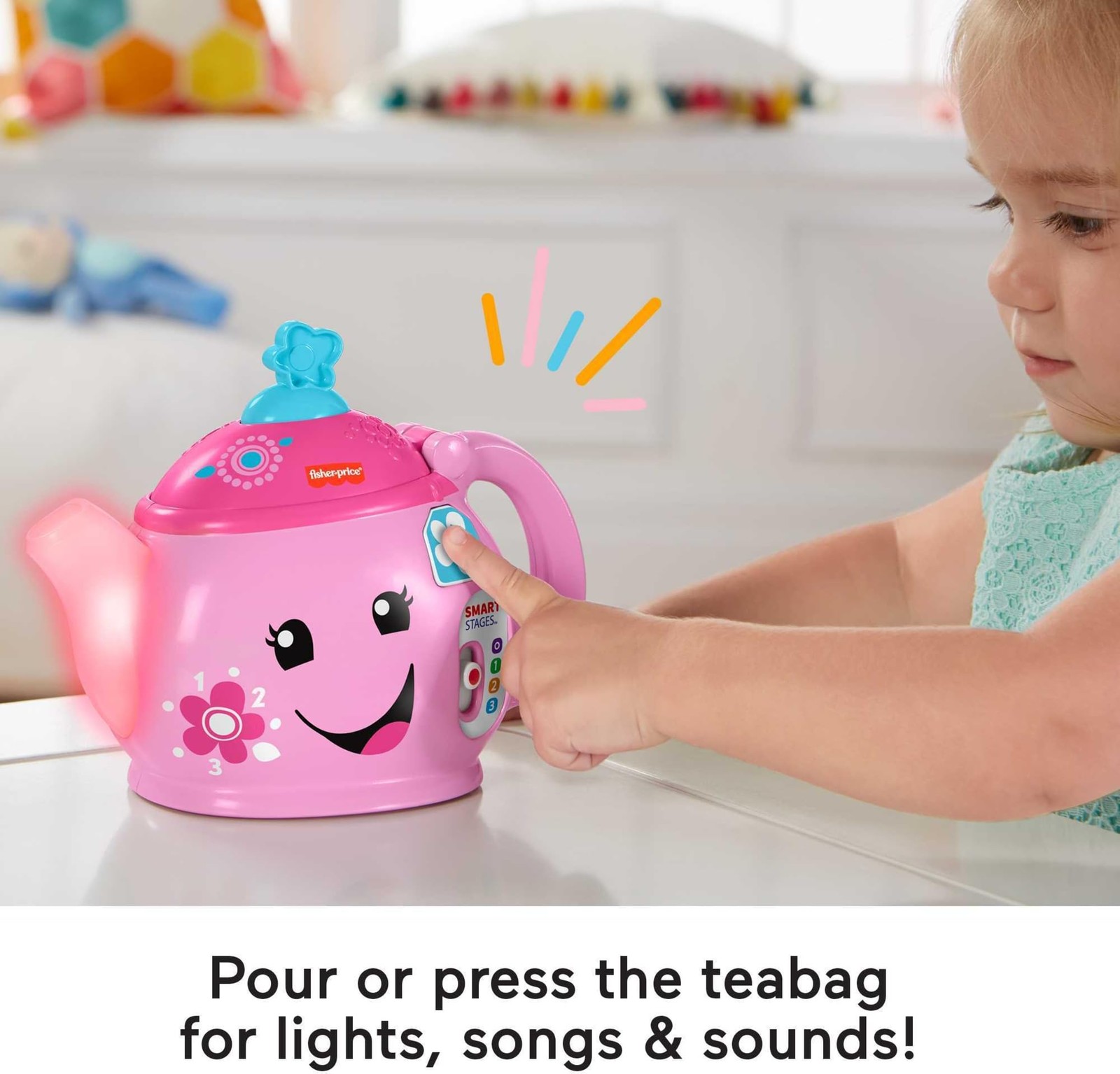 Toddler Toy Laugh & Learn Sweet Manners Tea Set Music Lights Fisher Price Play