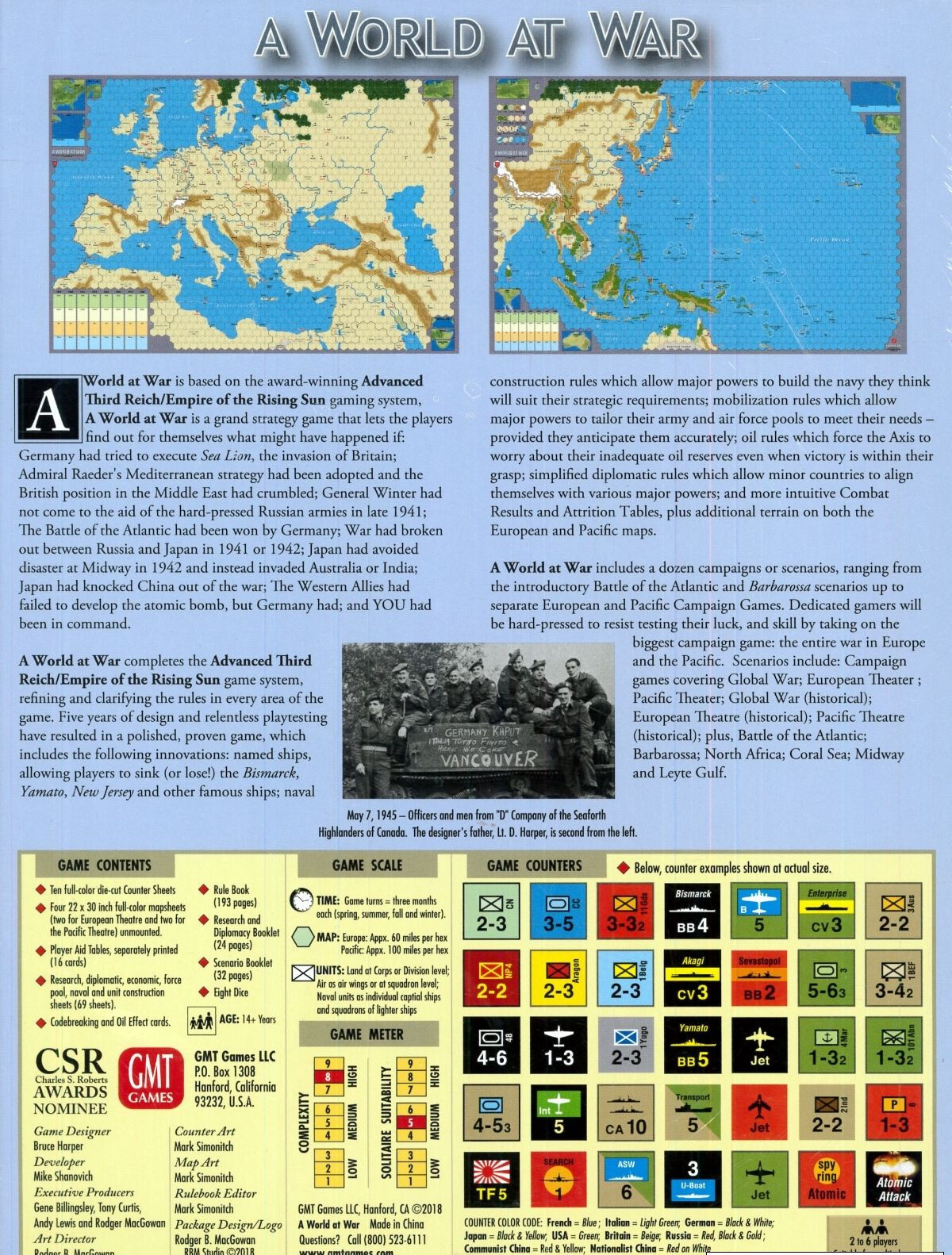GMT Games: A World At War 4th Printing New In Shrink Wrap Fast Shipping