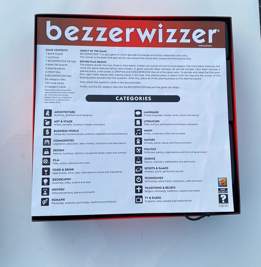 Mattel R1886 Bezzerwizzer Trivia Board Game – Red Open Box Free Shipping See Pic