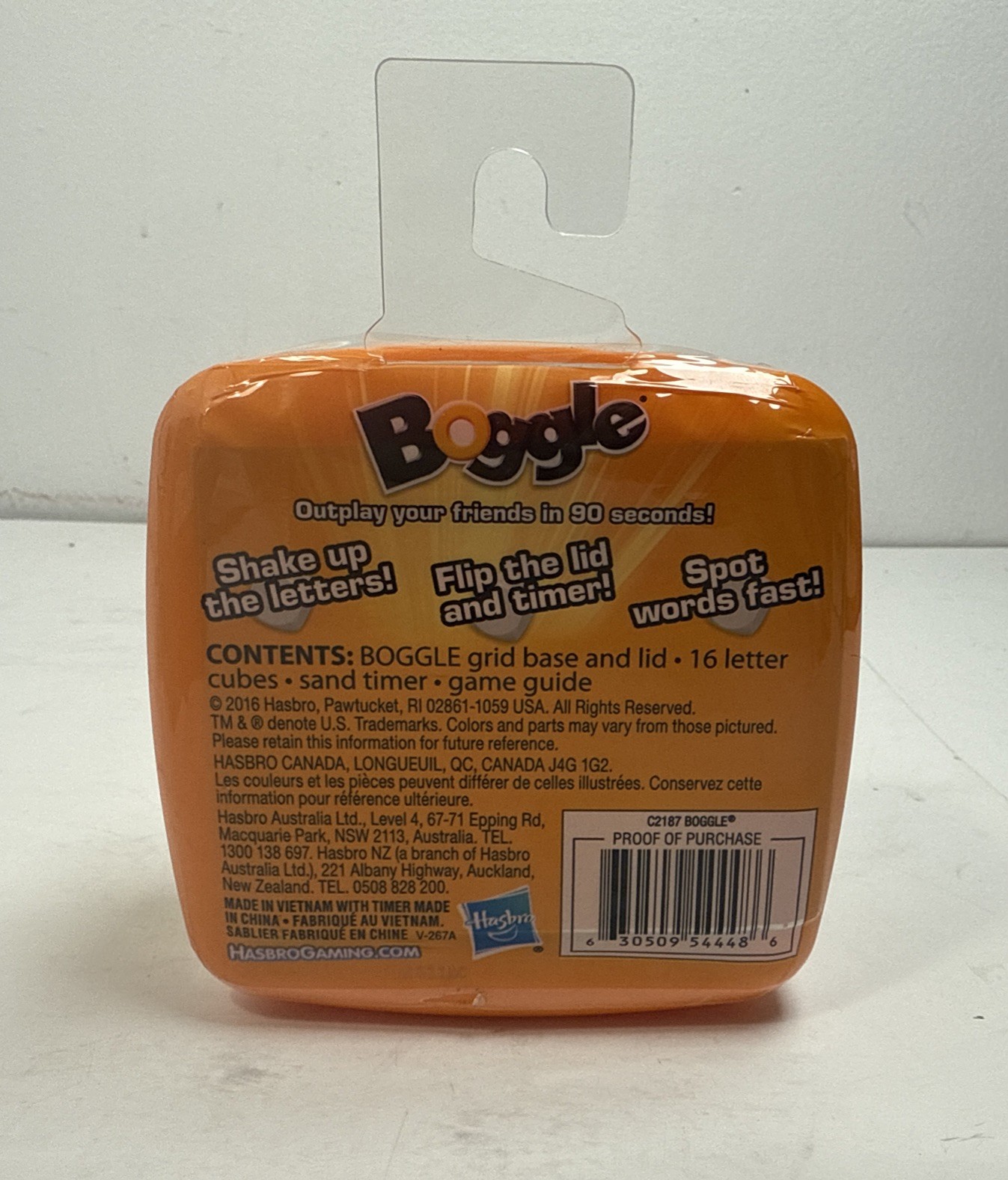 Hasbro Gaming Boggle Word Game 16 Letter Cubes Sand Timer Ages 8+ Sealed
