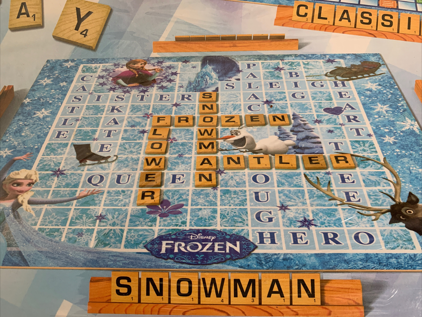 NEW Disney Frozen Scrabble Board Game Letter Matching Crossword Elsa Anna SEALED