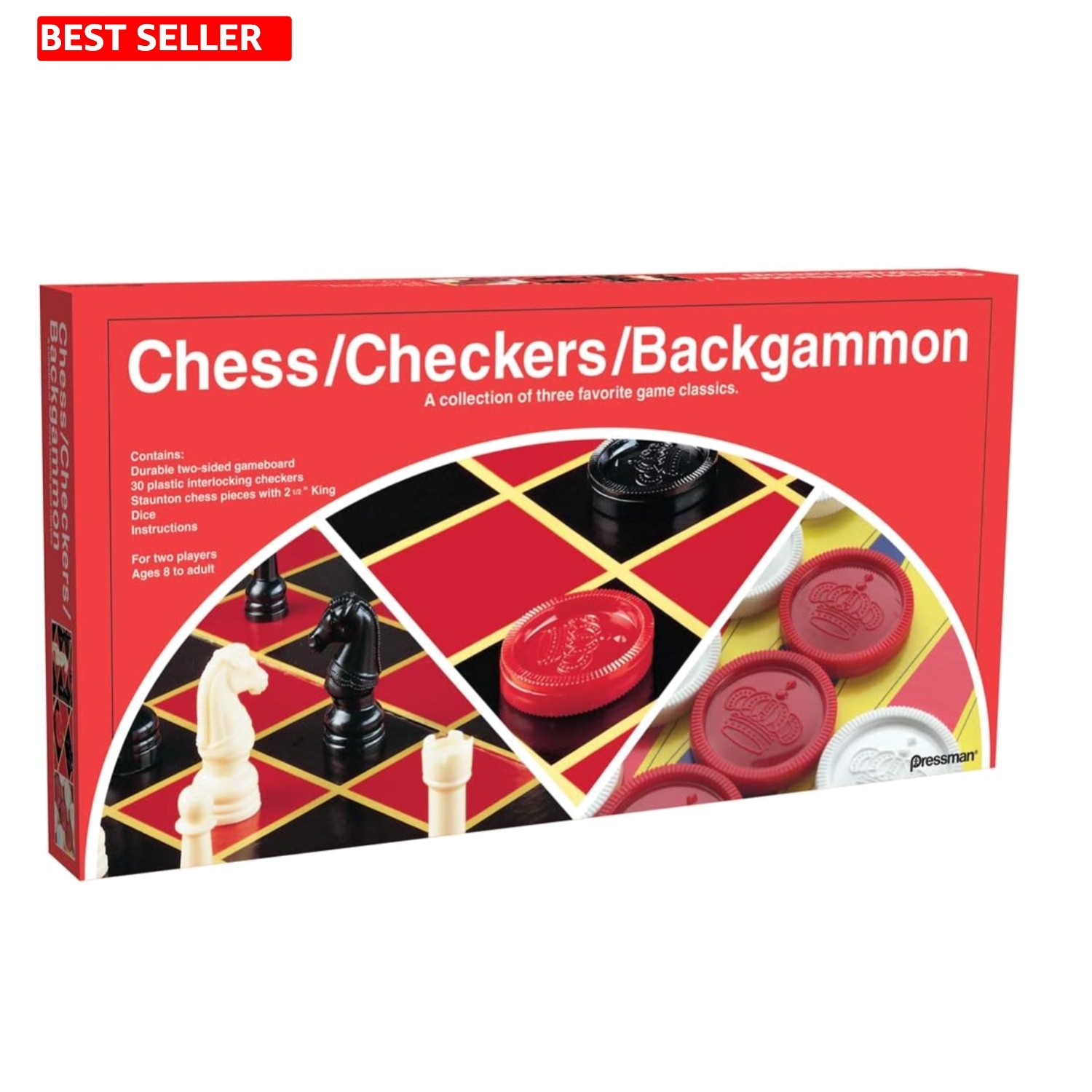 Full-Size Staunton Chess & Two Classic Games in One Elegant Set – Indoor Fun